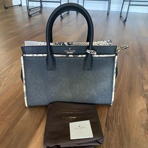 Brand New Kate Spade Black Snakeskin Tote